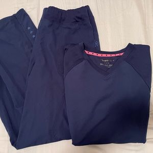 Navy blue heartsoul scrub set M